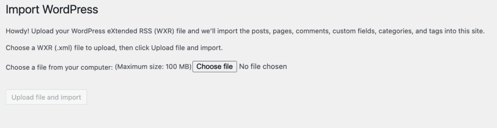 Upload XML file